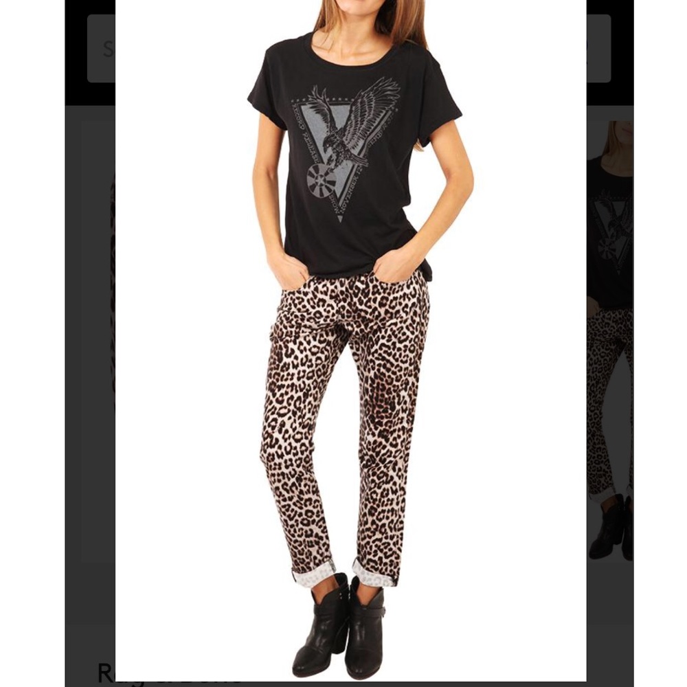 NWT rag & bone leopard print boyfriend jeans 24 - Picture 4 of 8